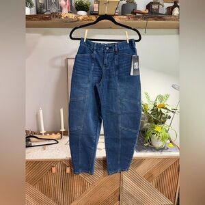 NWT Madden NYC High-Waist Dark Blue Denim Barrel Jeans